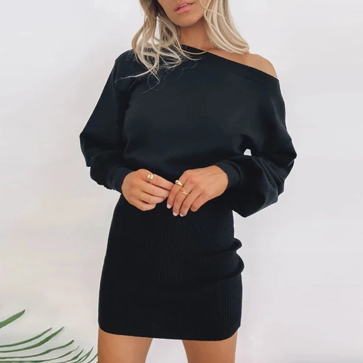 Sweater Dress Women Clothing Knitted Autumn Women′s Sweater Dress Long Sleeve Sweater Dress