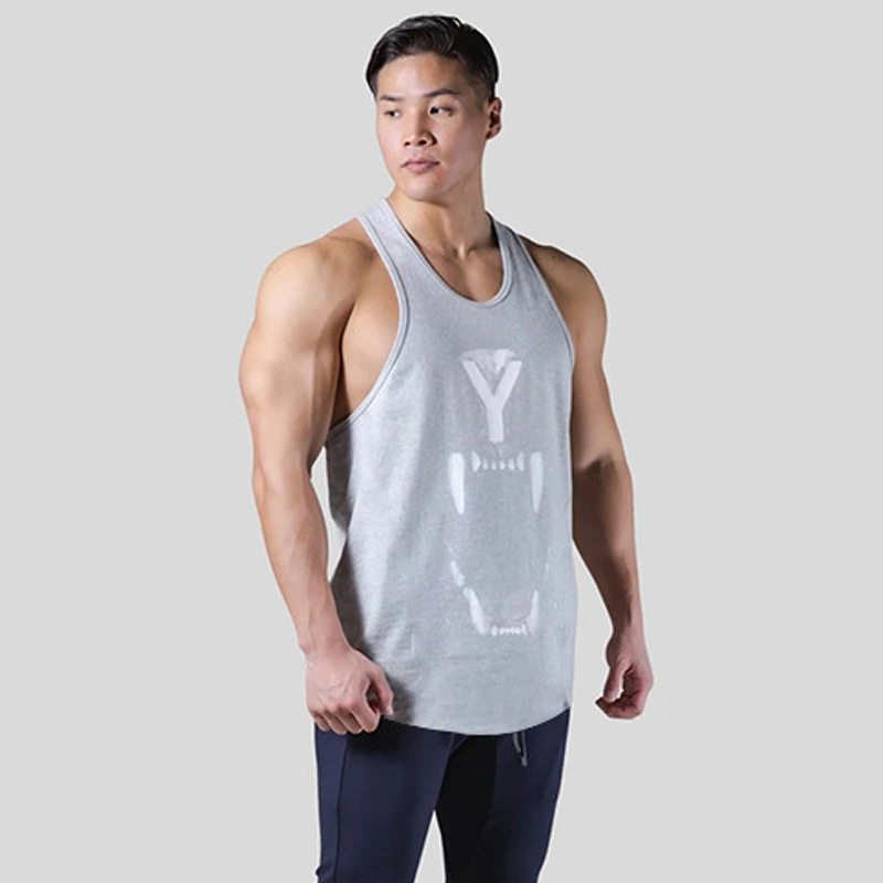 Personalized Print Casual Workout Clothing Singlet Plain Solid Moisture-Wicking Gym Fitness Stringer Tank Top for Men