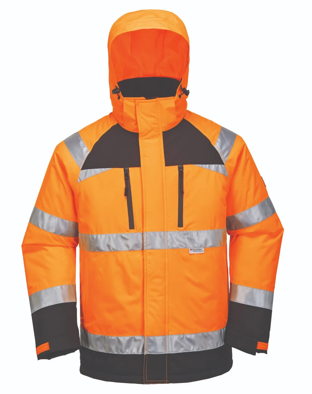 Top Quality Winter Hi Vis Reflective Work Safety Jacket Coat with Adjustable Hood