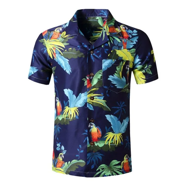 OEM Service Customize High Quality Mens Hawaii Leisure Shirt New Fashion Blouse Printing Summer Shirts